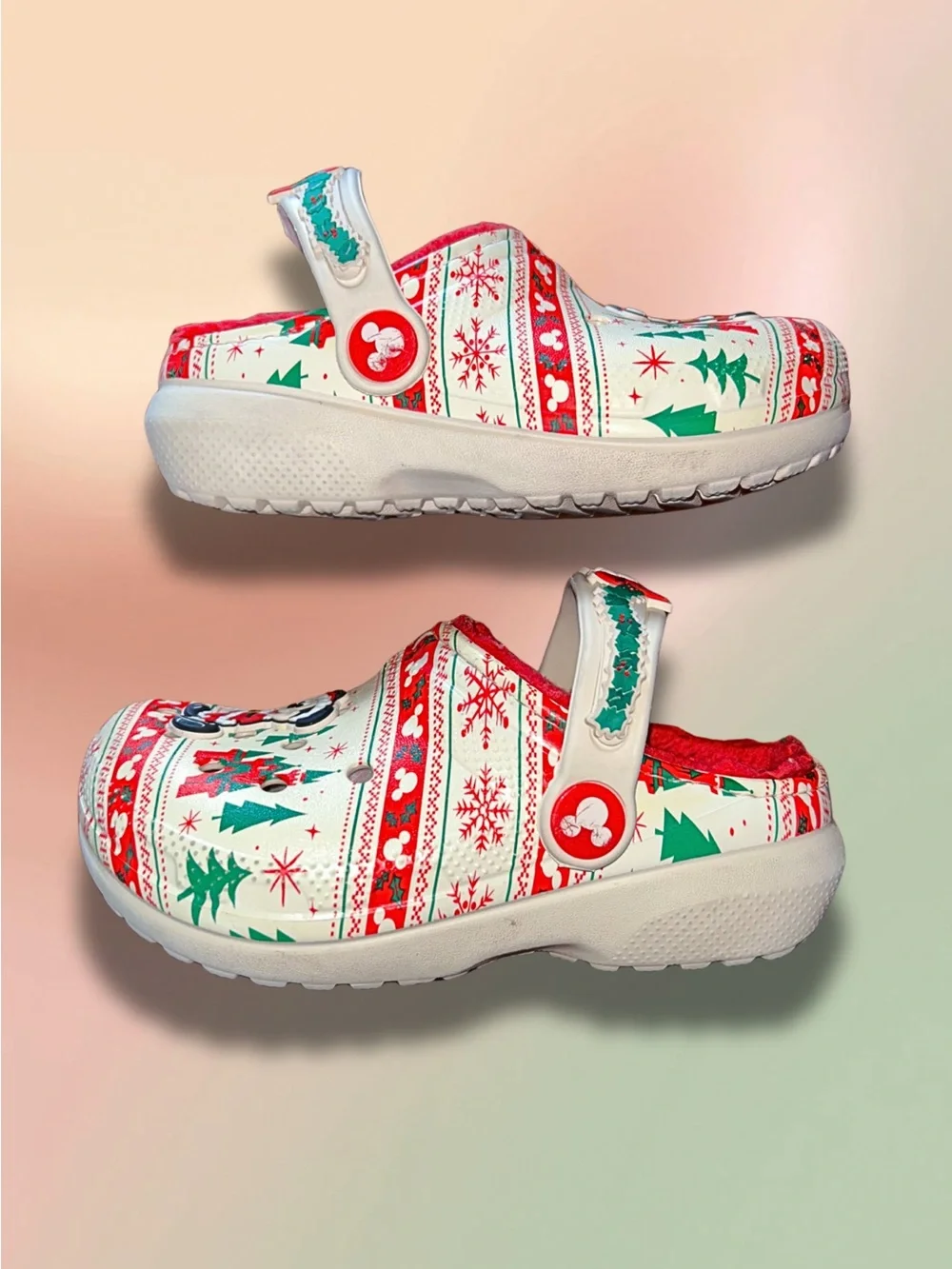 Crocs Disney Mickey Mouse Christmas Fleece Lined Clogs Kids C9